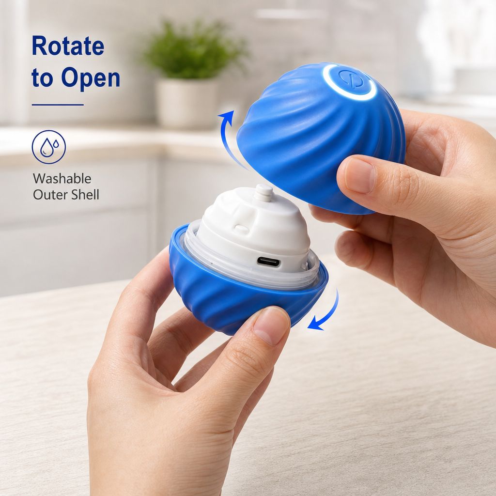 Twist the Chase Ball open to reach the USB-C port
