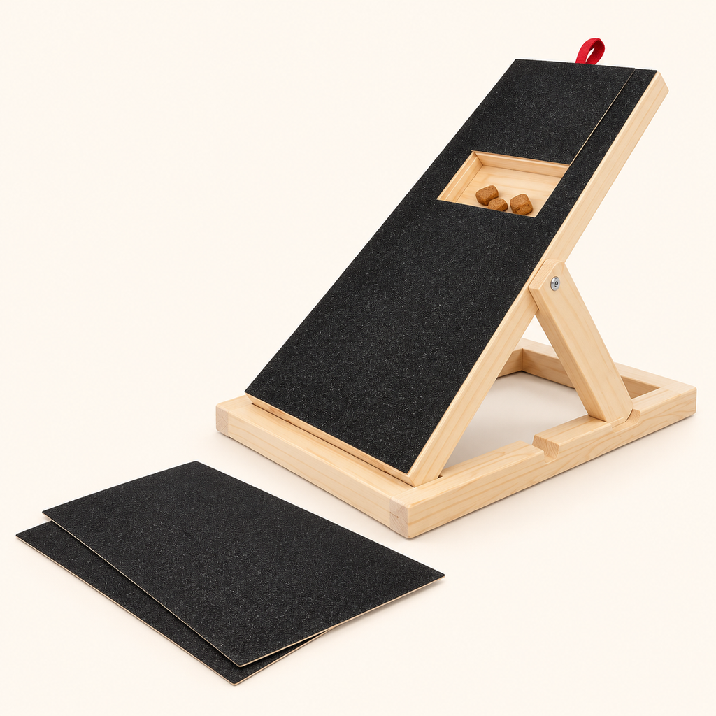 TreatFile Pro Kit: board on adjustable incline stand with 2 spare grit sheets